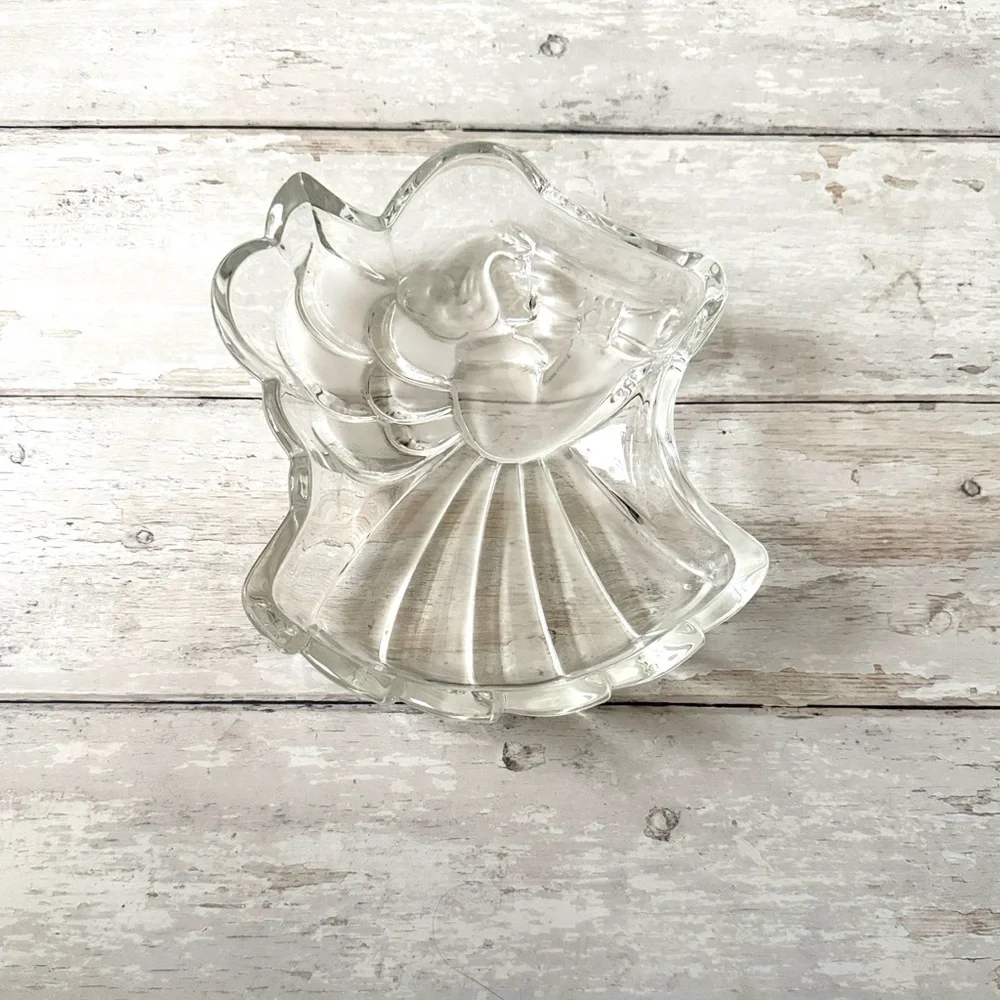 Glass Angel Candy Dish Holiday Servewear Dishes Hosting Party Decor Clear